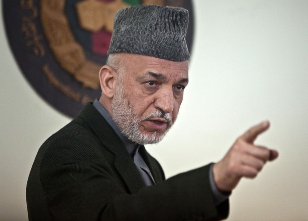 Afghan President Hamid Karzai speaks at Afghanistan's Independent Election Commission